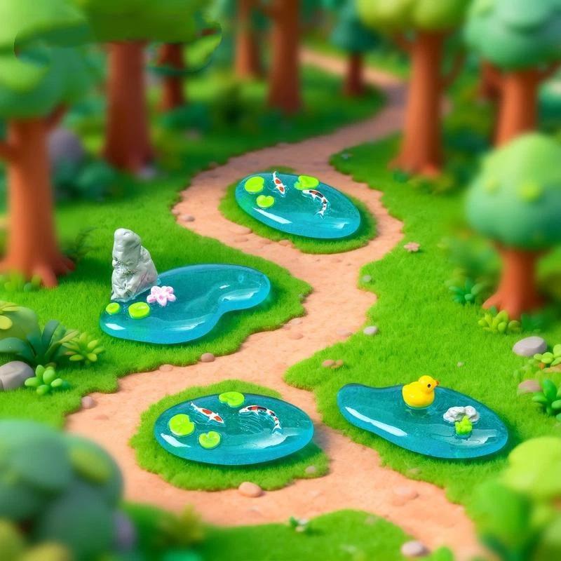 미니 레진 연못 장식품, 코이 오리 연꽃 디자인, 매끄 - Bonsai Garden With Koi Pond 리뷰 및 가격