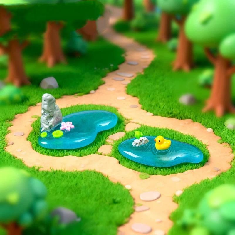 코이 오리 연꽃 미니 레진 연못 장식품 부드러운 표면  - Bonsai Garden With Koi Pond 리뷰 및 가격